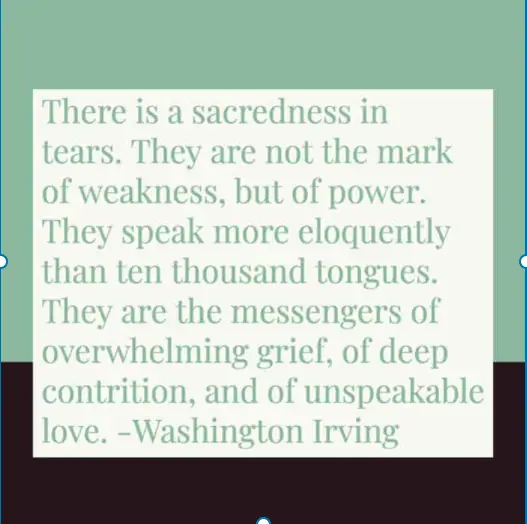 There is a sacredness in tears