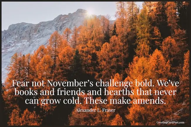 Fear not November's challenge bold quote