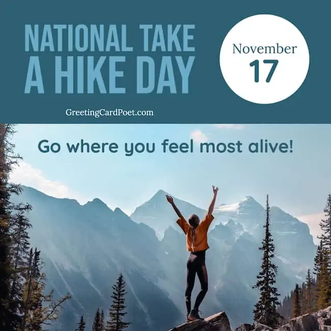National Take A Hike Day.