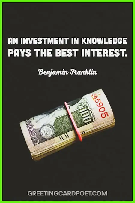Benjamin Franklin quote on investing