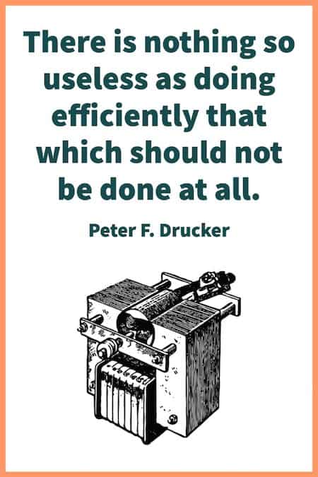 Peter Drucker quote on efficiency.