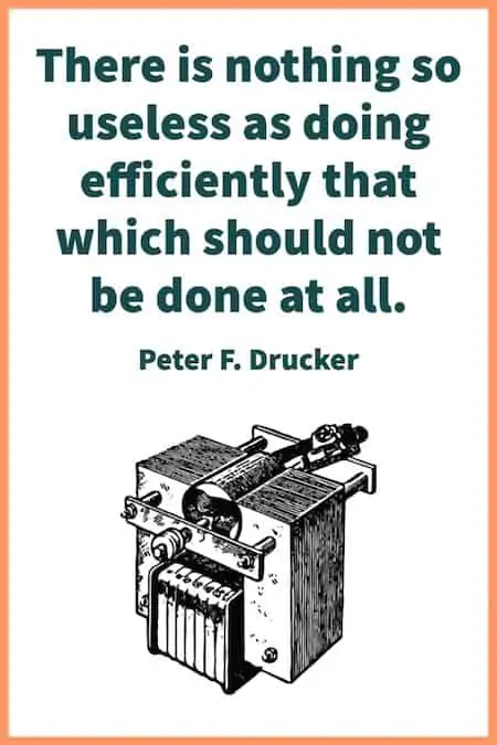 Peter Drucker quote on manufacturing.