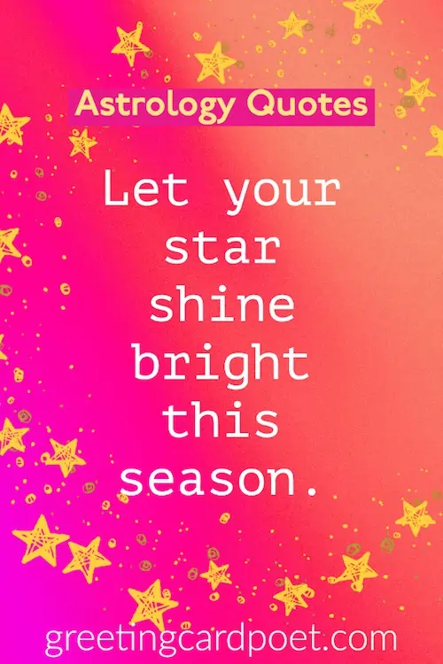 Let you star shine bright.