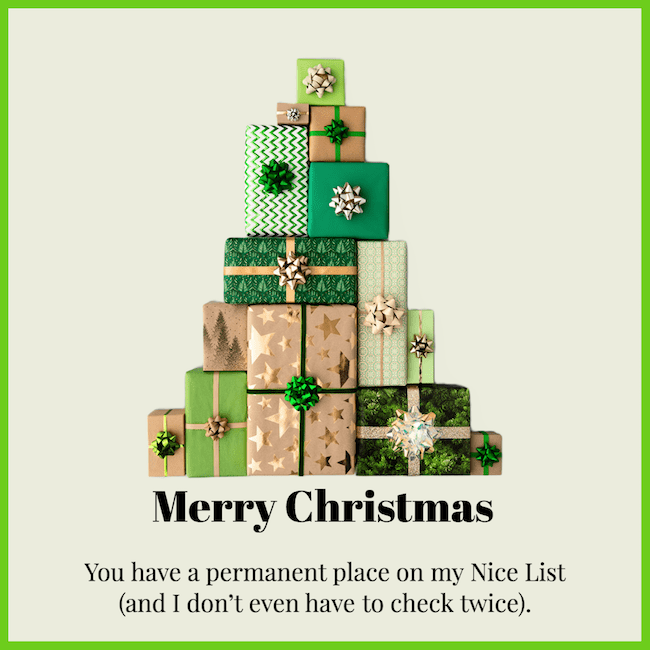 You have a permanent place on my Nice List.