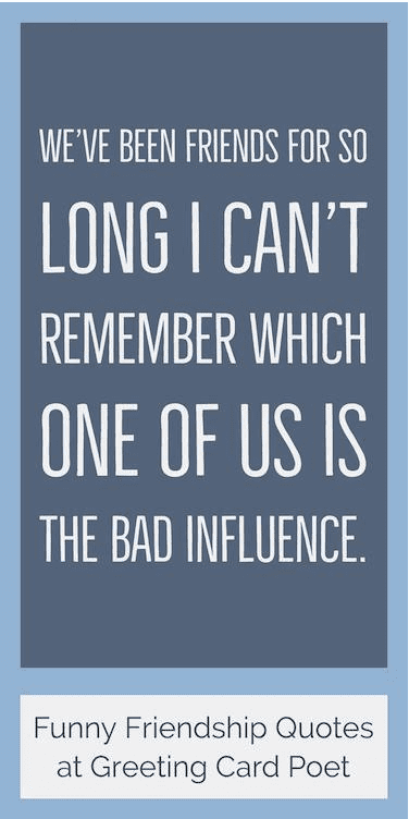 funny saying about friendship and bad influences.