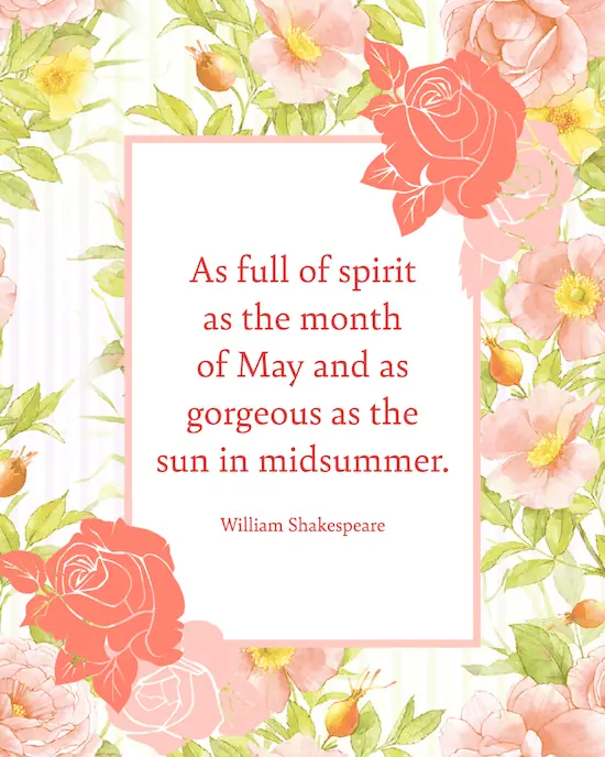 Shakespeare quote on the month of May.