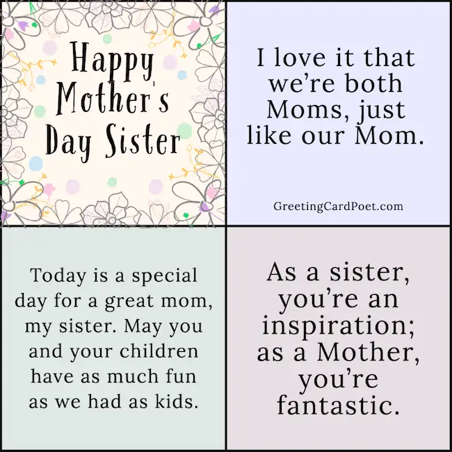 Inspirational Happy Mother's Day Sister Wishes