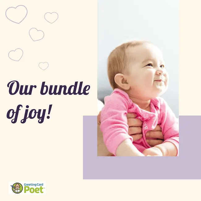 Our bundle of joy.
