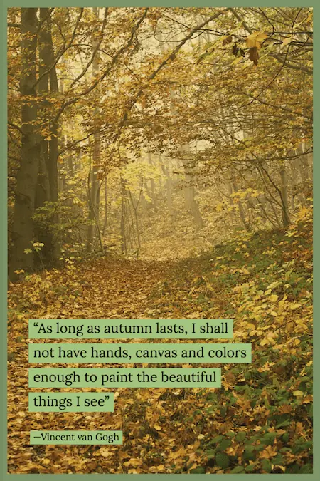 Vincent van Gogh quote on Autumn.