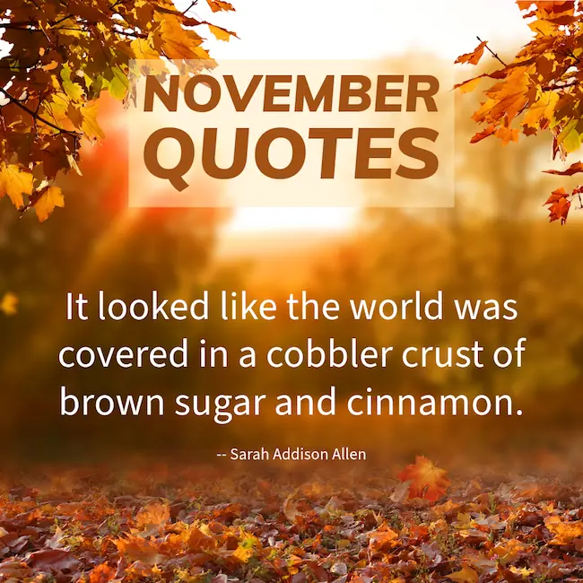 Brown sugar and cinnamon quote on Autumn.