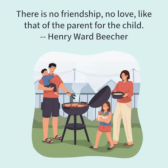 Henry Ward Beecher quote on the love of a parent.
