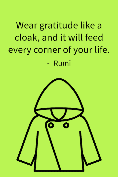 Wear gratitude like a cloak quote - Happy Thanksgiving image.