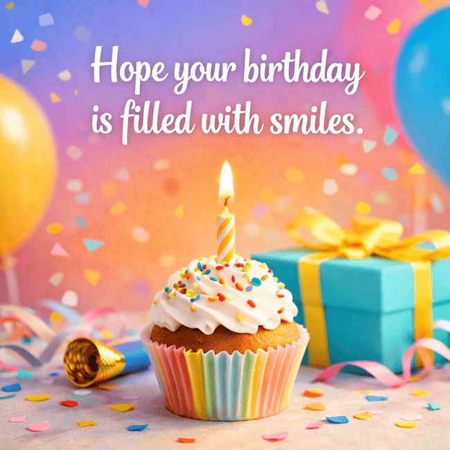 Hope your birthday is filled with smiles.