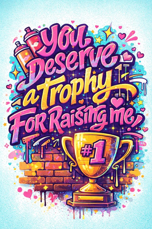 You deserve a trophy for raising me.