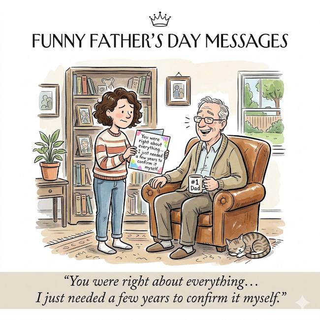 The funniest Father’s Day message to share.
