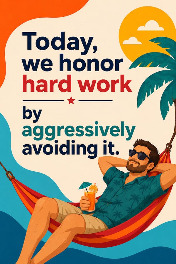 Honoring hard work by aggressively avoiding it.