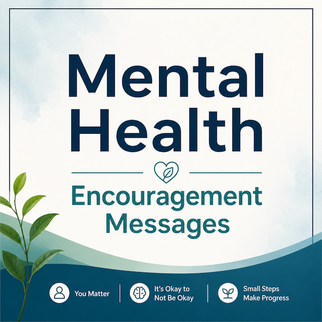 Mental Health Encouragement Messages and Say;ings.