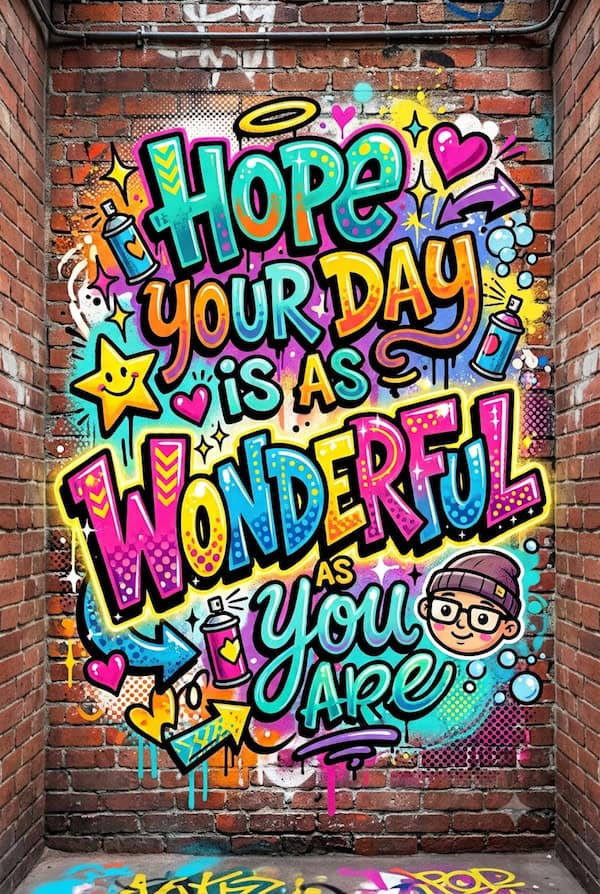 Hope your day is as wonderful as you are.
