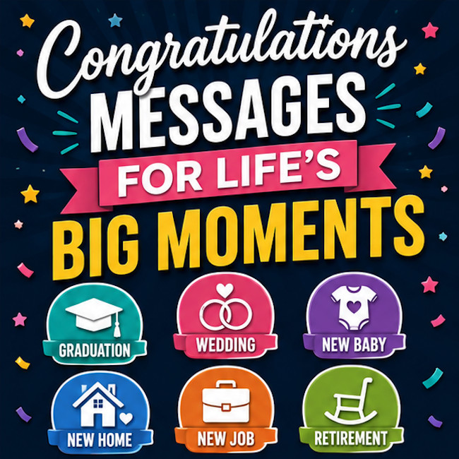 Ways to say congratulations.