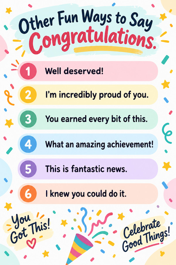 Six fun ways to say well deserved.