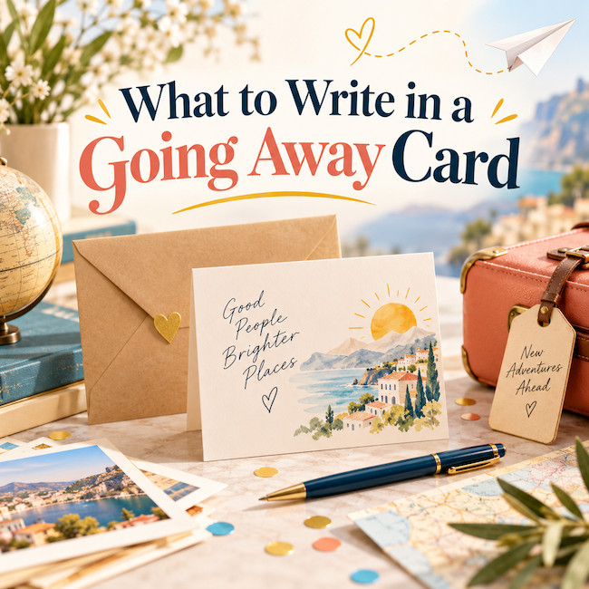 Best things to write ina going away card.