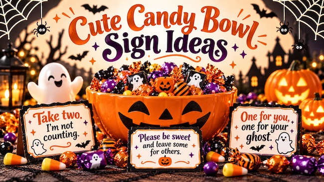 Cute Candy Bowl Sayings.