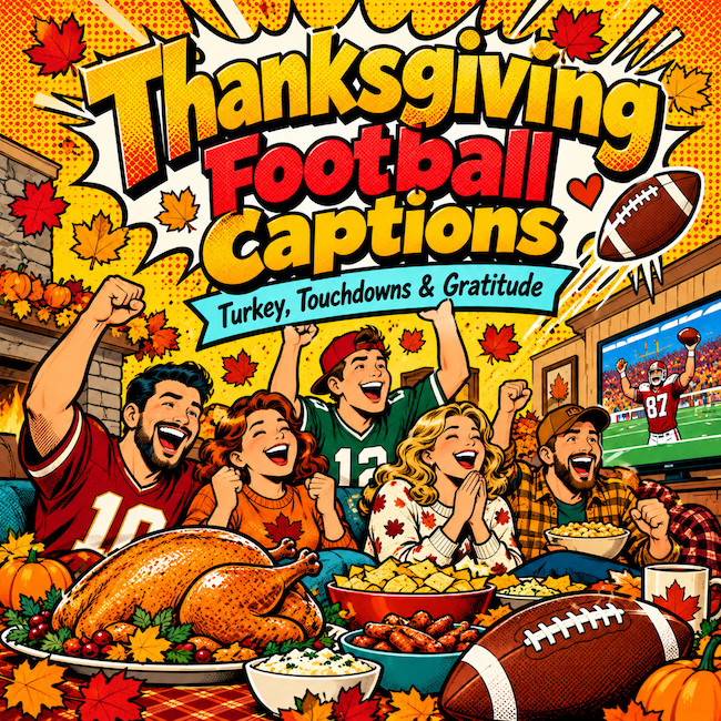 Thanksgiving Football Captions.